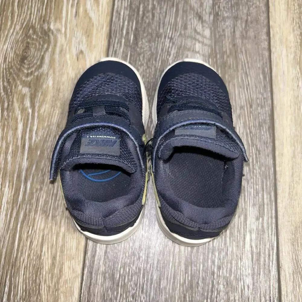 Nike Downshifter 7 Infant Baby Shoes US Size 6C Navy Blue w/ Strap 869974-403